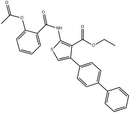 ethyl 2-{[2-(acetyloxy)benzoyl]amino}-4-[1,1'-biphenyl]-4-yl-3-thiophenecarboxylate Struktur