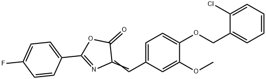 4-{4-[(2-chlorobenzyl)oxy]-3-methoxybenzylidene}-2-(4-fluorophenyl)-1,3-oxazol-5(4H)-one Structure