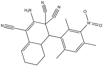 2-amino-4-{3-nitro-2,4,6-trimethylphenyl}-4a,5,6,7-tetrahydro-1,3,3(4H)-naphthalenetricarbonitrile|