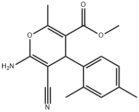 methyl 6-amino-5-cyano-4-(2,4-dimethylphenyl)-2-methyl-4H-pyran-3-carboxylate,312531-29-6,结构式