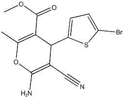 methyl 6-amino-4-(5-bromo-2-thienyl)-5-cyano-2-methyl-4H-pyran-3-carboxylate,312531-30-9,结构式
