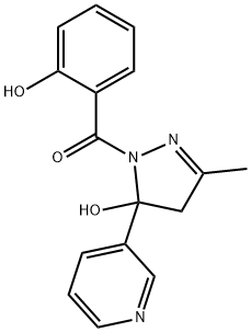 1-(2-hydroxybenzoyl)-3-methyl-5-(3-pyridinyl)-4,5-dihydro-1H-pyrazol-5-ol Structure