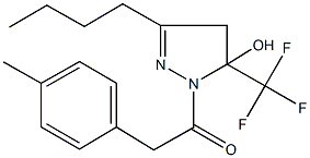 3-butyl-1-[(4-methylphenyl)acetyl]-5-(trifluoromethyl)-4,5-dihydro-1H-pyrazol-5-ol Structure