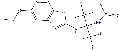 N-[1-[(5-ethoxy-1,3-benzothiazol-2-yl)amino]-2,2,2-trifluoro-1-(trifluoromethyl)ethyl]acetamide,312536-16-6,结构式