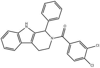2-(3,4-dichlorobenzoyl)-1-phenyl-2,3,4,9-tetrahydro-1H-beta-carboline Structure