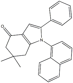 6,6-dimethyl-1-(1-naphthyl)-2-phenyl-1,5,6,7-tetrahydro-4H-indol-4-one Struktur