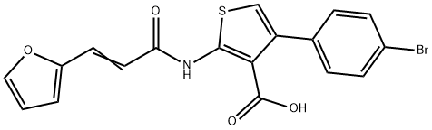 4-(4-bromophenyl)-2-{[3-(2-furyl)acryloyl]amino}-3-thiophenecarboxylic acid 结构式