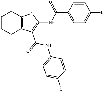 2-[(4-bromobenzoyl)amino]-N-(4-chlorophenyl)-4,5,6,7-tetrahydro-1-benzothiophene-3-carboxamide 结构式