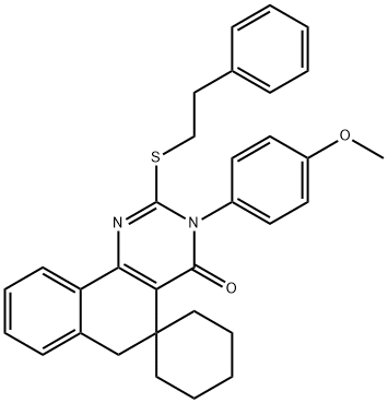 312585-35-6 3-(4-methoxyphenyl)-2-[(2-phenylethyl)sulfanyl]-5,6-dihydrospiro(benzo[h]quinazoline-5,1'-cyclohexane)-4(3H)-one