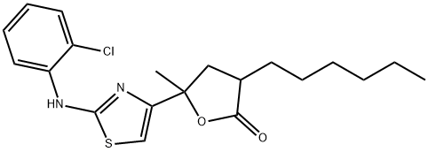 5-[2-(2-chloroanilino)-1,3-thiazol-4-yl]-3-hexyl-5-methyldihydro-2(3H)-furanone|