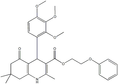 2-phenoxyethyl 2,7,7-trimethyl-5-oxo-4-(2,3,4-trimethoxyphenyl)-1,4,5,6,7,8-hexahydro-3-quinolinecarboxylate|