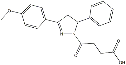 4-[3-(4-methoxyphenyl)-5-phenyl-4,5-dihydro-1H-pyrazol-1-yl]-4-oxobutanoic acid 化学構造式