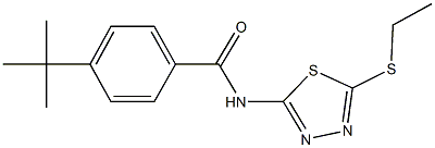 4-tert-butyl-N-[5-(ethylsulfanyl)-1,3,4-thiadiazol-2-yl]benzamide,312588-64-0,结构式