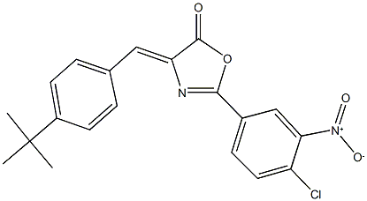 4-(4-tert-butylbenzylidene)-2-{4-chloro-3-nitrophenyl}-1,3-oxazol-5(4H)-one 结构式