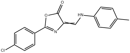 2-(4-chlorophenyl)-4-(4-toluidinomethylene)-1,3-oxazol-5(4H)-one 结构式