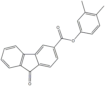 3,4-dimethylphenyl 9-oxo-9H-fluorene-3-carboxylate Structure