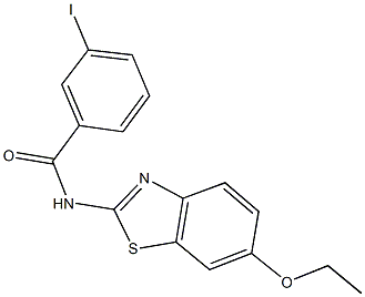 N-(6-ethoxy-1,3-benzothiazol-2-yl)-3-iodobenzamide 结构式