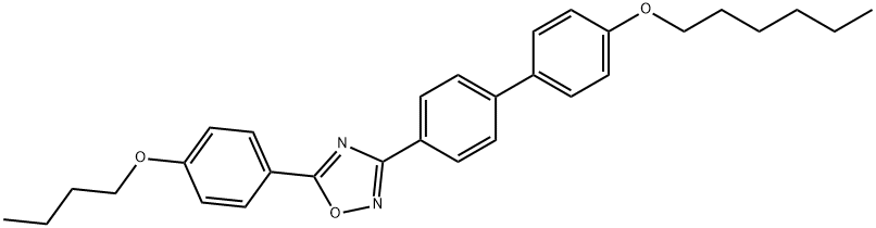 5-[4-(butyloxy)phenyl]-3-[4'-(hexyloxy)[1,1'-biphenyl]-4-yl]-1,2,4-oxadiazole Structure