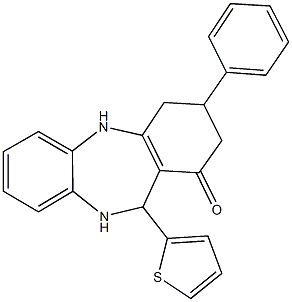 3-phenyl-11-(2-thienyl)-2,3,4,5,10,11-hexahydro-1H-dibenzo[b,e][1,4]diazepin-1-one Structure