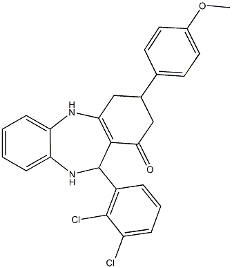 11-(2,3-dichlorophenyl)-3-(4-methoxyphenyl)-2,3,4,5,10,11-hexahydro-1H-dibenzo[b,e][1,4]diazepin-1-one Structure