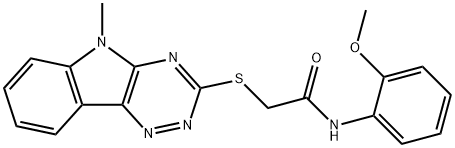 N-(2-methoxyphenyl)-2-[(5-methyl-5H-[1,2,4]triazino[5,6-b]indol-3-yl)sulfanyl]acetamide Structure