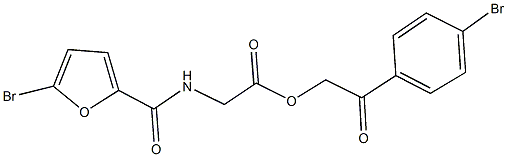 2-(4-bromophenyl)-2-oxoethyl [(5-bromo-2-furoyl)amino]acetate 结构式