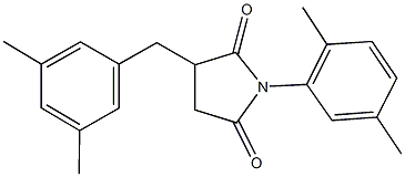 3-(3,5-dimethylbenzyl)-1-(2,5-dimethylphenyl)-2,5-pyrrolidinedione Structure