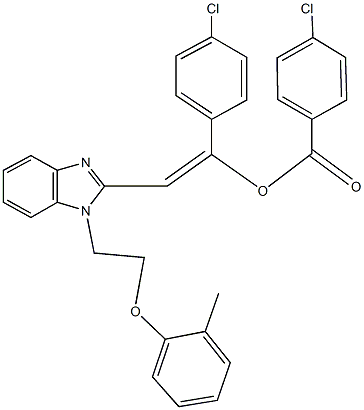 1-(4-chlorophenyl)-2-{1-[2-(2-methylphenoxy)ethyl]-1H-benzimidazol-2-yl}vinyl 4-chlorobenzoate,312618-04-5,结构式