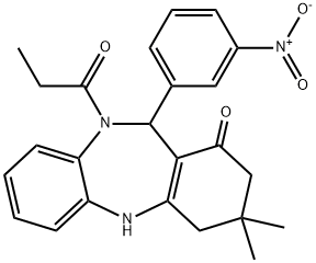 11-{3-nitrophenyl}-3,3-dimethyl-10-propionyl-2,3,4,5,10,11-hexahydro-1H-dibenzo[b,e][1,4]diazepin-1-one|