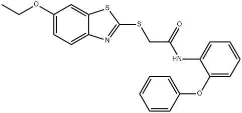 2-[(6-ethoxy-1,3-benzothiazol-2-yl)sulfanyl]-N-(2-phenoxyphenyl)acetamide Structure