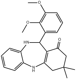 11-(2,3-dimethoxyphenyl)-3,3-dimethyl-2,3,4,5,10,11-hexahydro-1H-dibenzo[b,e][1,4]diazepin-1-one,312621-80-0,结构式