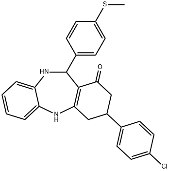 3-(4-chlorophenyl)-11-[4-(methylsulfanyl)phenyl]-2,3,4,5,10,11-hexahydro-1H-dibenzo[b,e][1,4]diazepin-1-one Structure