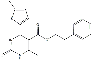 312623-18-0 2-phenylethyl 6-methyl-4-(5-methyl-2-thienyl)-2-oxo-1,2,3,4-tetrahydro-5-pyrimidinecarboxylate