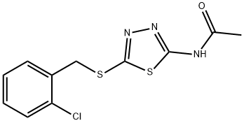 N-{5-[(2-chlorobenzyl)sulfanyl]-1,3,4-thiadiazol-2-yl}acetamide 化学構造式