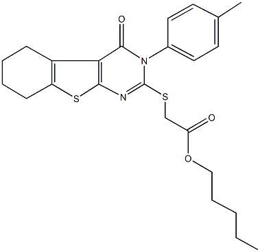 pentyl {[3-(4-methylphenyl)-4-oxo-3,4,5,6,7,8-hexahydro[1]benzothieno[2,3-d]pyrimidin-2-yl]sulfanyl}acetate|