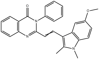 2-[2-(5-methoxy-1,2-dimethyl-1H-indol-3-yl)vinyl]-3-phenyl-4(3H)-quinazolinone 化学構造式
