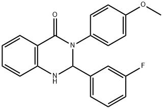 2-(3-fluorophenyl)-3-(4-methoxyphenyl)-2,3-dihydro-4(1H)-quinazolinone 化学構造式