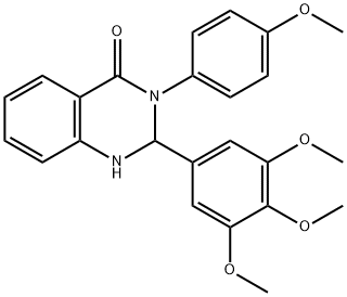 3-(4-methoxyphenyl)-2-(3,4,5-trimethoxyphenyl)-2,3-dihydroquinazolin-4(1H)-one Struktur