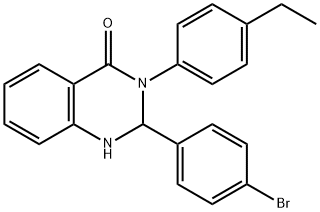 2-(4-bromophenyl)-3-(4-ethylphenyl)-2,3-dihydro-4(1H)-quinazolinone Structure