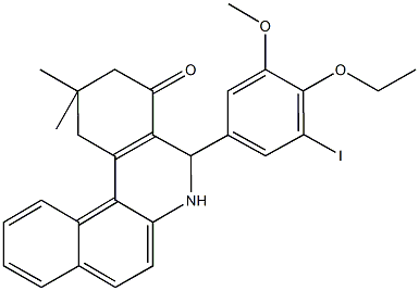 5-(4-ethoxy-3-iodo-5-methoxyphenyl)-2,2-dimethyl-2,3,5,6-tetrahydrobenzo[a]phenanthridin-4(1H)-one 化学構造式