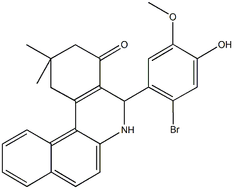 5-(2-bromo-4-hydroxy-5-methoxyphenyl)-2,2-dimethyl-2,3,5,6-tetrahydrobenzo[a]phenanthridin-4(1H)-one 化学構造式