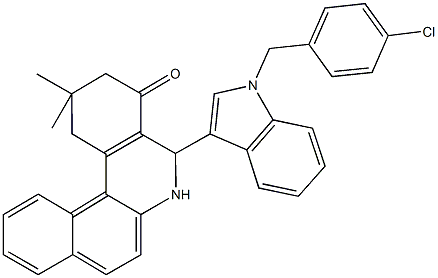 5-[1-(4-chlorobenzyl)-1H-indol-3-yl]-2,2-dimethyl-2,3,5,6-tetrahydrobenzo[a]phenanthridin-4(1H)-one Structure