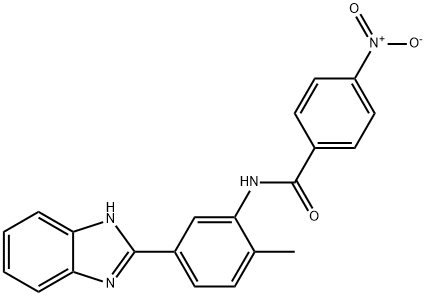 N-[5-(1H-benzimidazol-2-yl)-2-methylphenyl]-4-nitrobenzamide 化学構造式