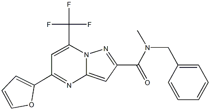 N-benzyl-5-(2-furyl)-N-methyl-7-(trifluoromethyl)pyrazolo[1,5-a]pyrimidine-2-carboxamide Structure