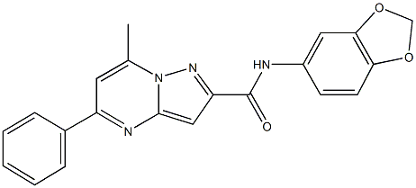 N-(1,3-benzodioxol-5-yl)-7-methyl-5-phenylpyrazolo[1,5-a]pyrimidine-2-carboxamide Structure