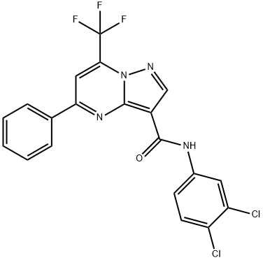 N-(3,4-dichlorophenyl)-5-phenyl-7-(trifluoromethyl)pyrazolo[1,5-a]pyrimidine-3-carboxamide Structure