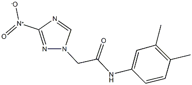 N-(3,4-dimethylphenyl)-2-{3-nitro-1H-1,2,4-triazol-1-yl}acetamide 化学構造式