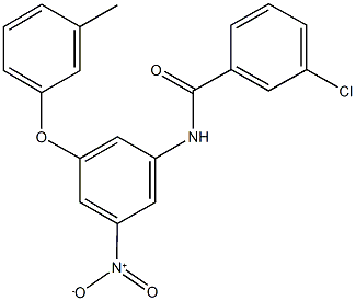 3-chloro-N-[3-nitro-5-(3-methylphenoxy)phenyl]benzamide,312635-87-3,结构式