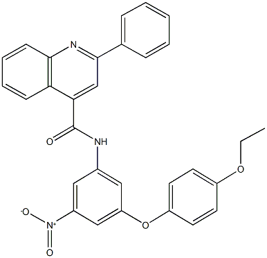 N-{3-(4-ethoxyphenoxy)-5-nitrophenyl}-2-phenyl-4-quinolinecarboxamide Struktur