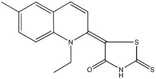 5-(1-ethyl-6-methyl-2(1H)-quinolinylidene)-2-thioxo-1,3-thiazolidin-4-one Structure